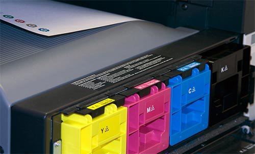 Digital printing press producing short-run marketing materials at GLL Printing House